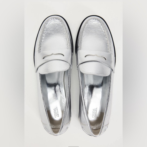 Zara Metallic Loafers. New With Tags. - Picture 4 of 5